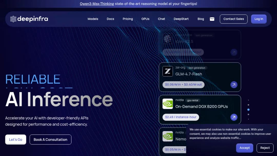 DeepInfra screenshot