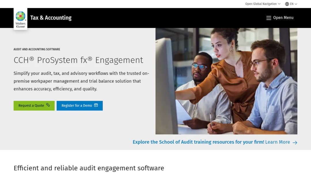 Wolters Kluwer CCH® ProSystem fx® Engagement screenshot