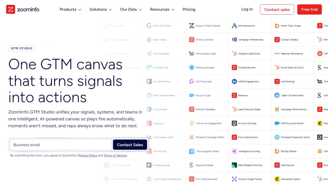ZoomInfo GTM Studio screenshot