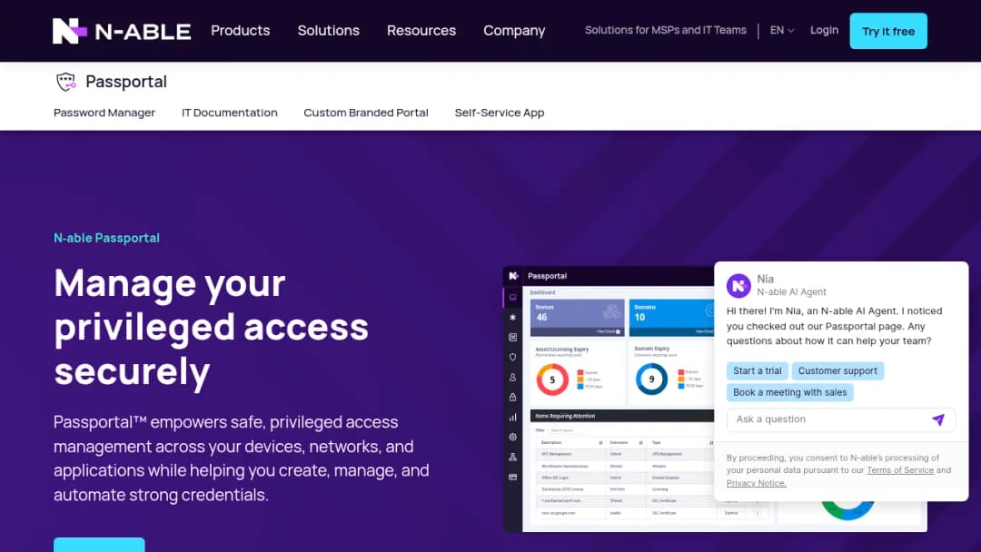 N-able Passportal screenshot