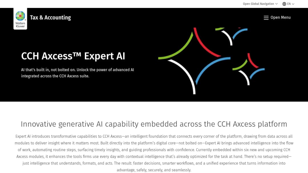 Wolters Kluwer CCH Axcess™ Expert AI screenshot