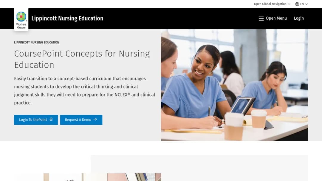 Wolters Kluwer Lippincott CoursePoint for Nursing Concepts screenshot