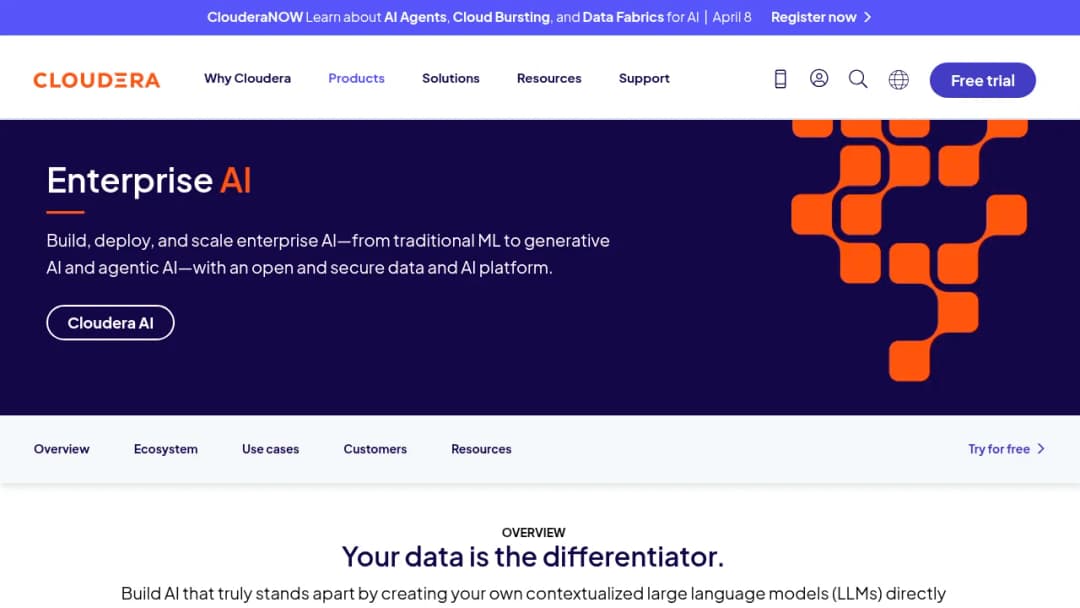 Cloudera Enterprise AI screenshot