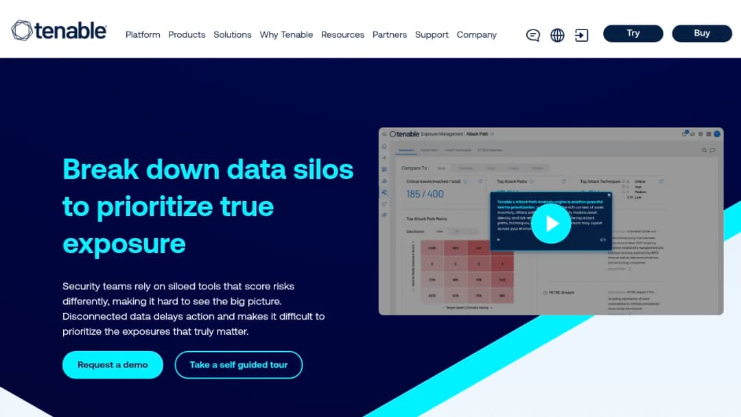 Tenable Exposure prioritization screenshot