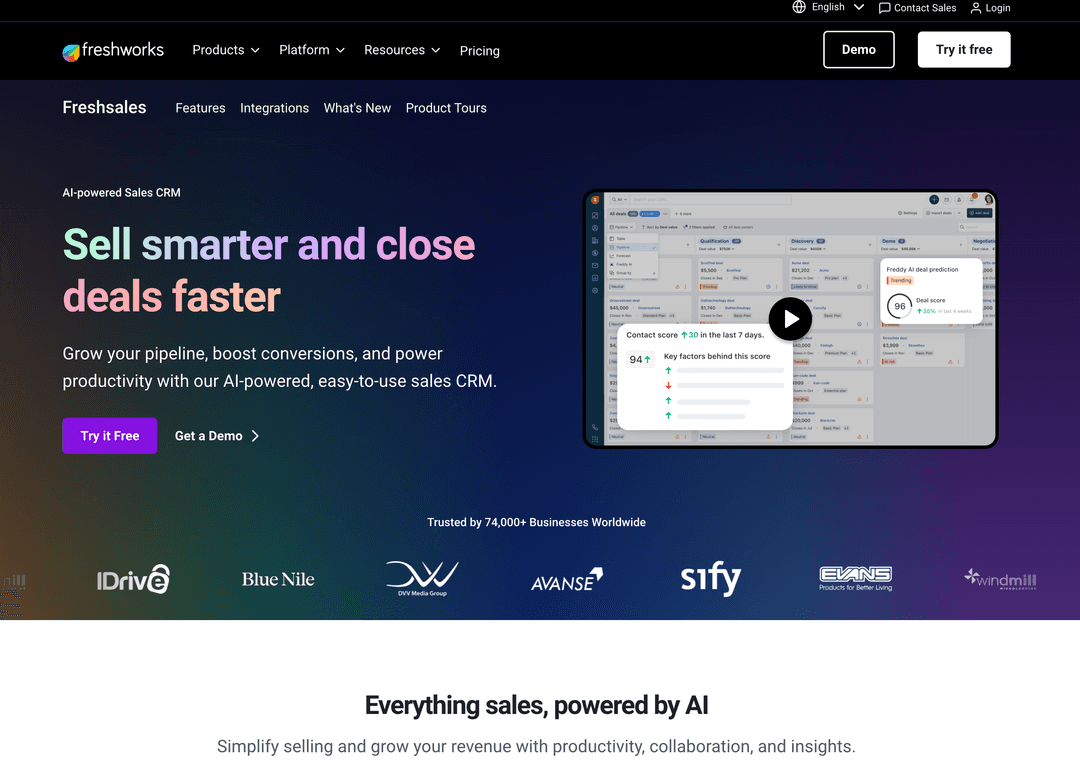 Freshsales screenshot