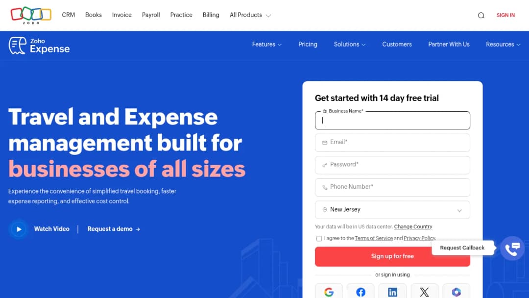 Zoho Expense screenshot