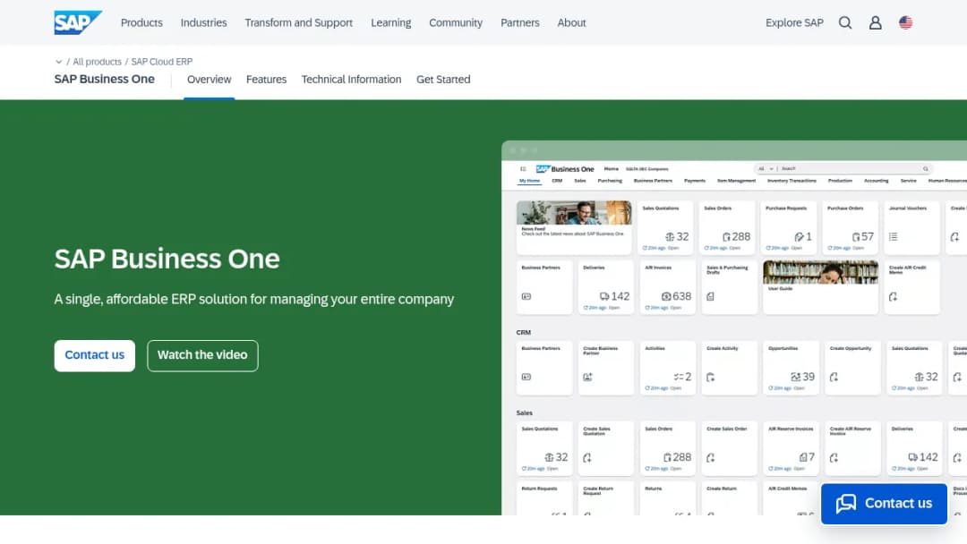 SAP Business One screenshot