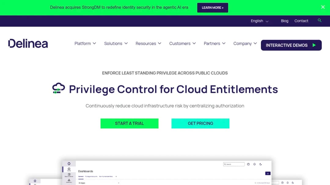 Delinea Privilege Control for Cloud Entitlements screenshot
