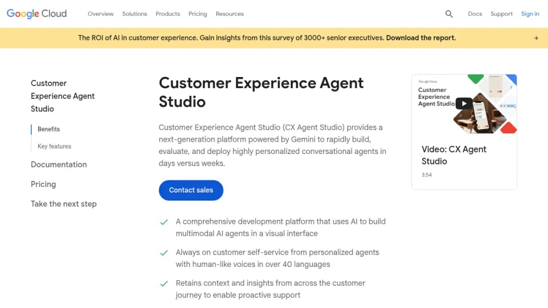 Google Conversational Agents screenshot