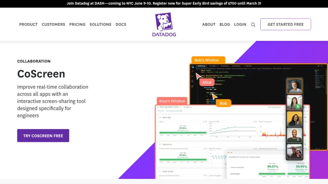 Datadog CoScreen screenshot
