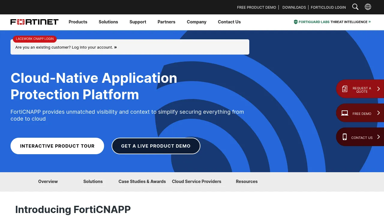 Fortinet CNAPP screenshot