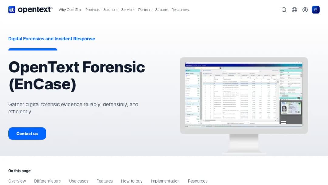 OpenText Forensic screenshot