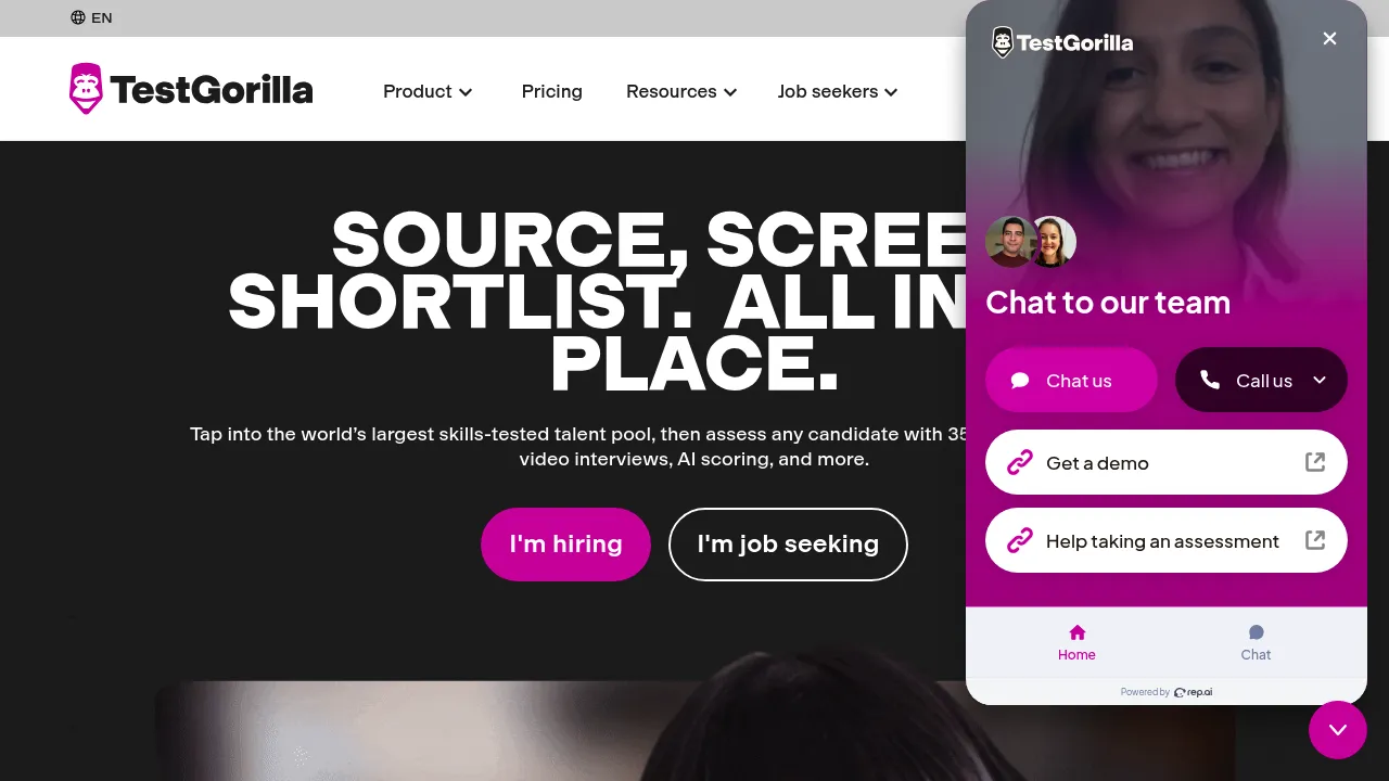 TestGorilla screenshot