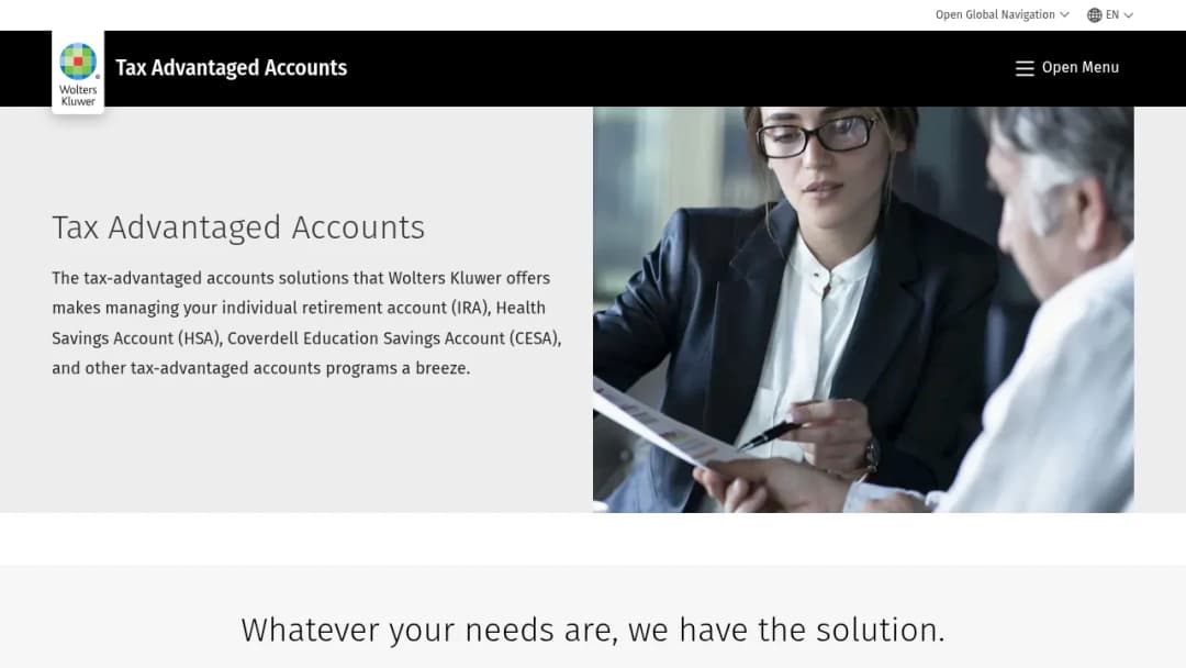 Wolters Kluwer Tax Advantaged Accounts screenshot