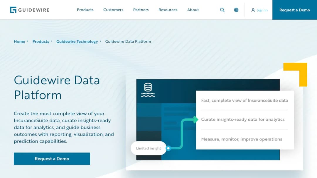 Guidewire Data Platform screenshot