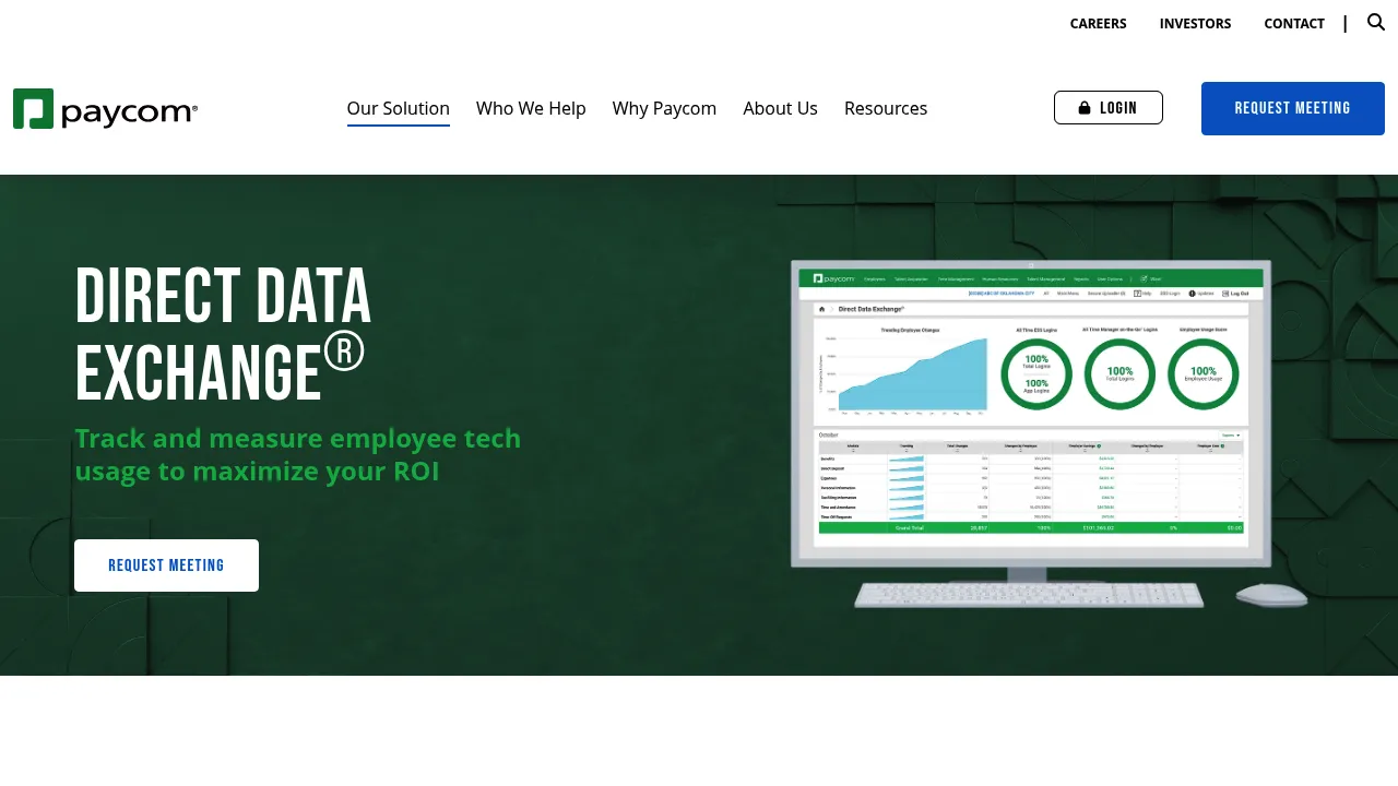 Paycom Direct Data Exchange® screenshot