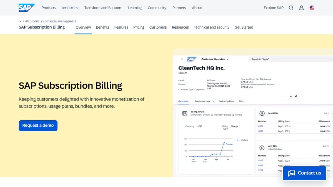 SAP Subscription Billing screenshot