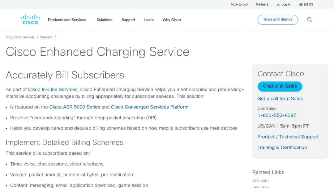 Cisco Enhanced Charging Service screenshot