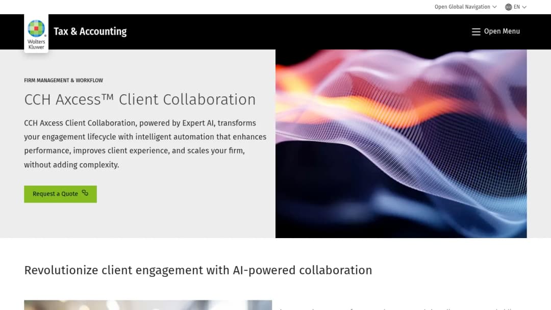 Wolters Kluwer CCH Axcess™ Client Collaboration screenshot