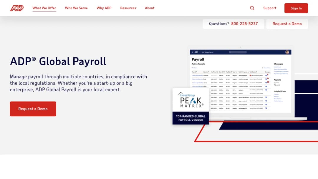 ADP® Global Payroll screenshot