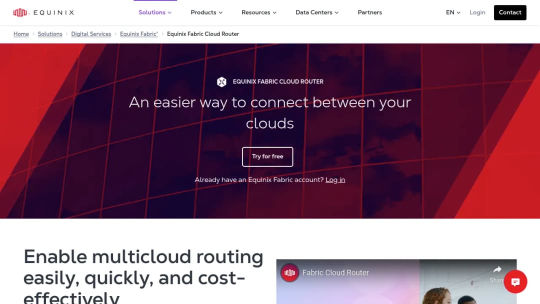Equinix Fabric Cloud Router screenshot