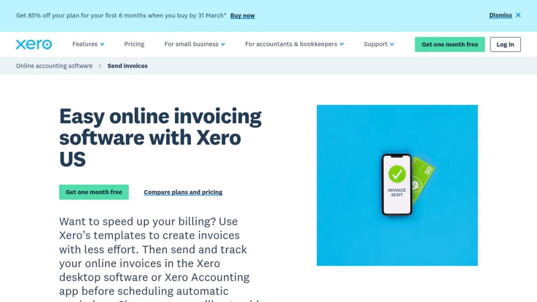 Xero Online invoicing screenshot