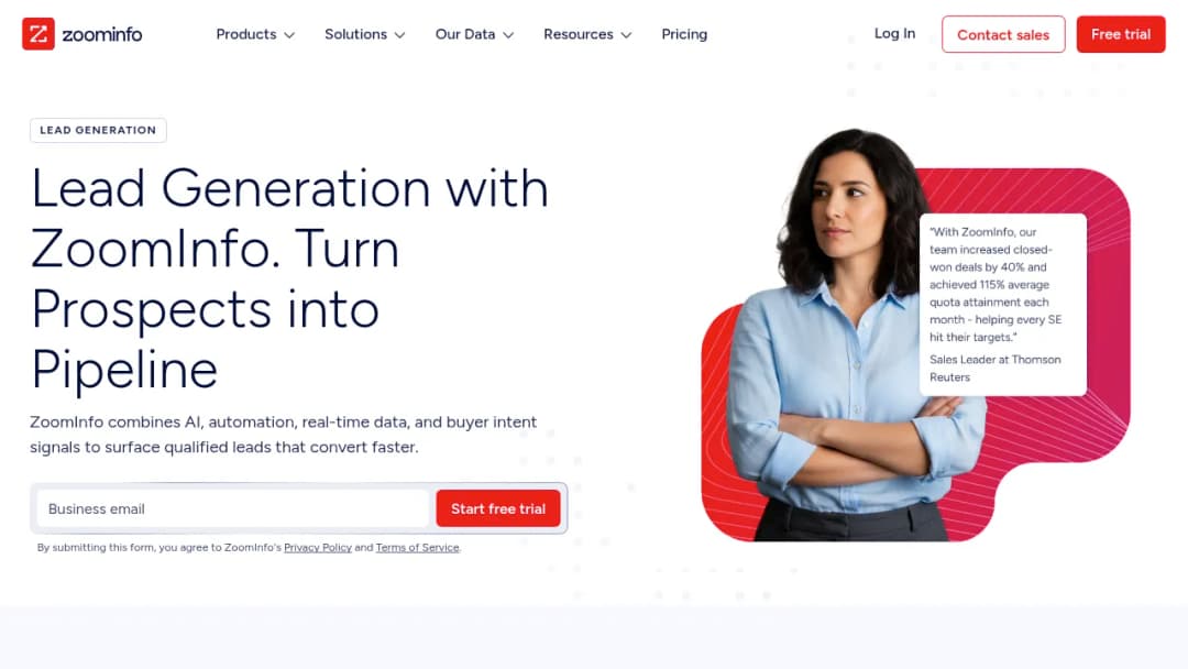 ZoomInfo Lead generation screenshot