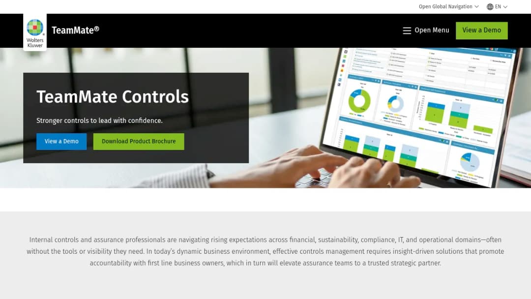 Wolters Kluwer TeamMate+ Controls Management screenshot