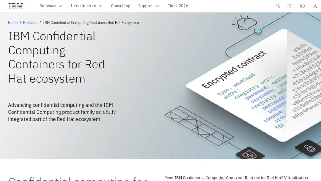 IBM Confidential Computing Red Hat Ecosystem screenshot