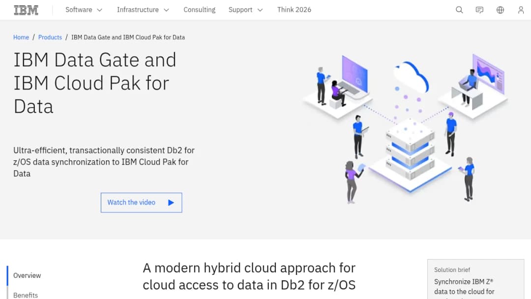 IBM Data Gate and Cloud Pak for Data screenshot