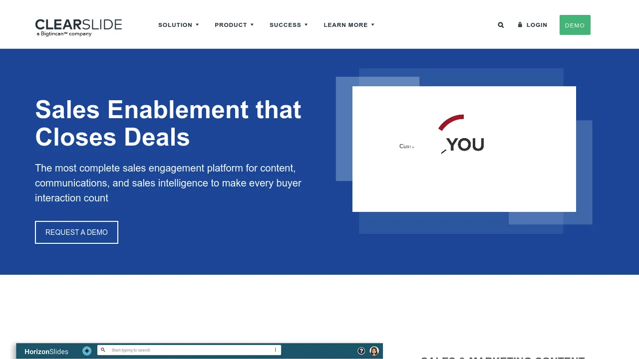 Clearslide screenshot
