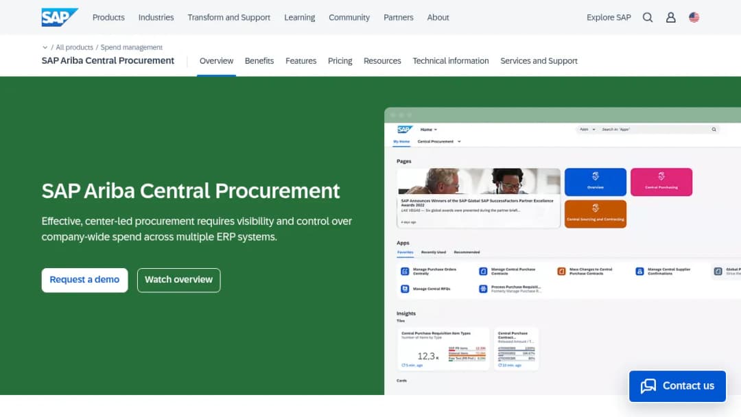 SAP Ariba Central Procurement screenshot
