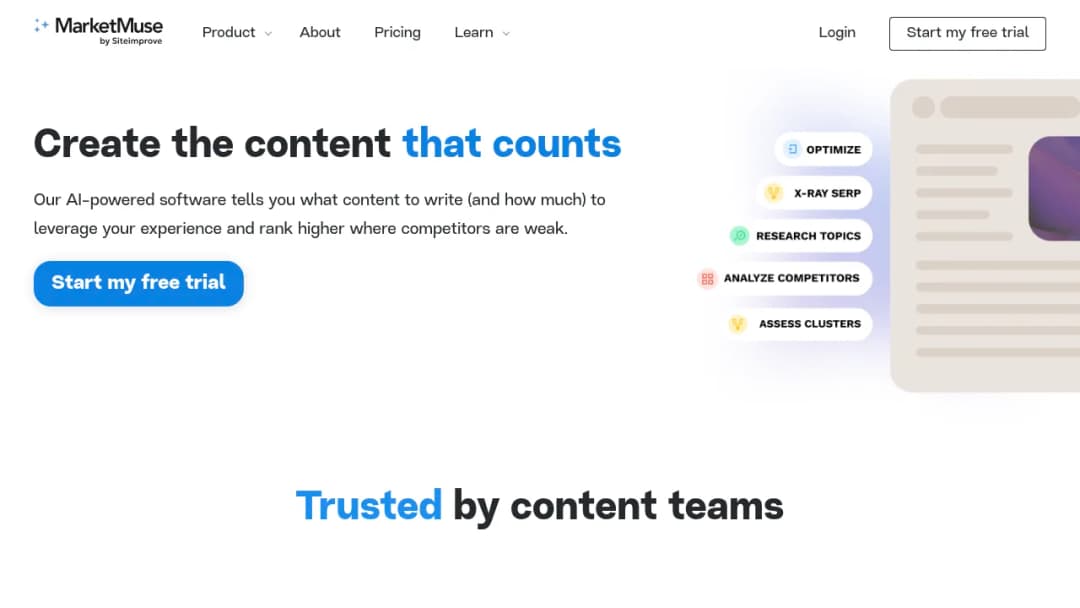 MarketMuse screenshot