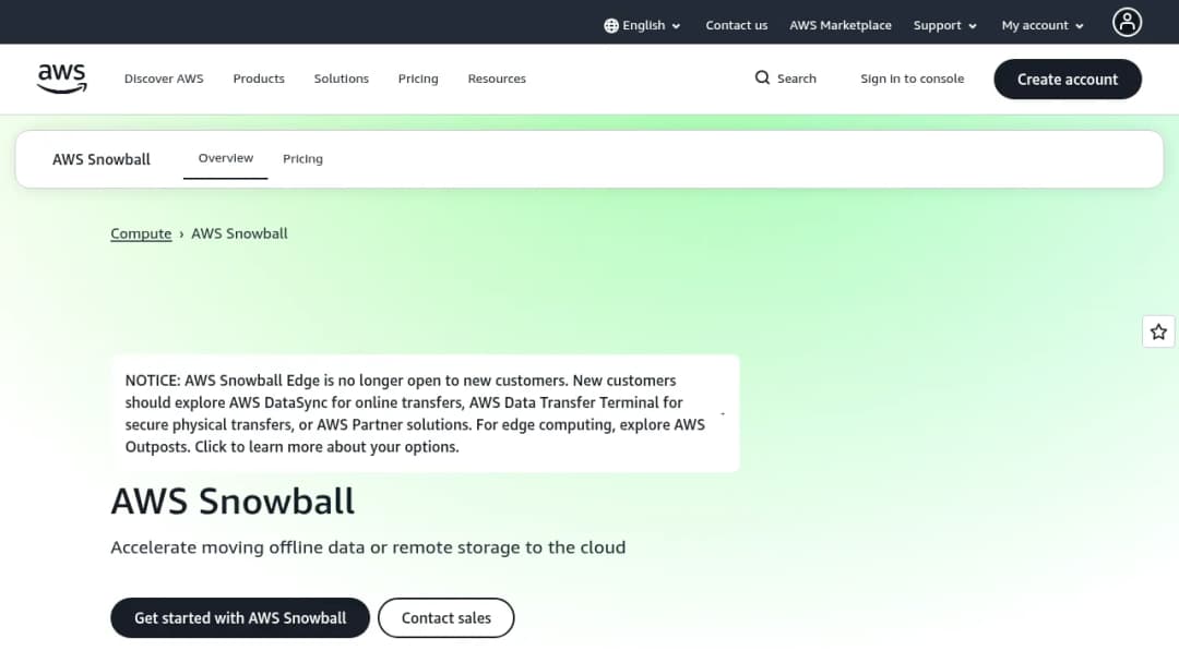 AWS Snow Family screenshot