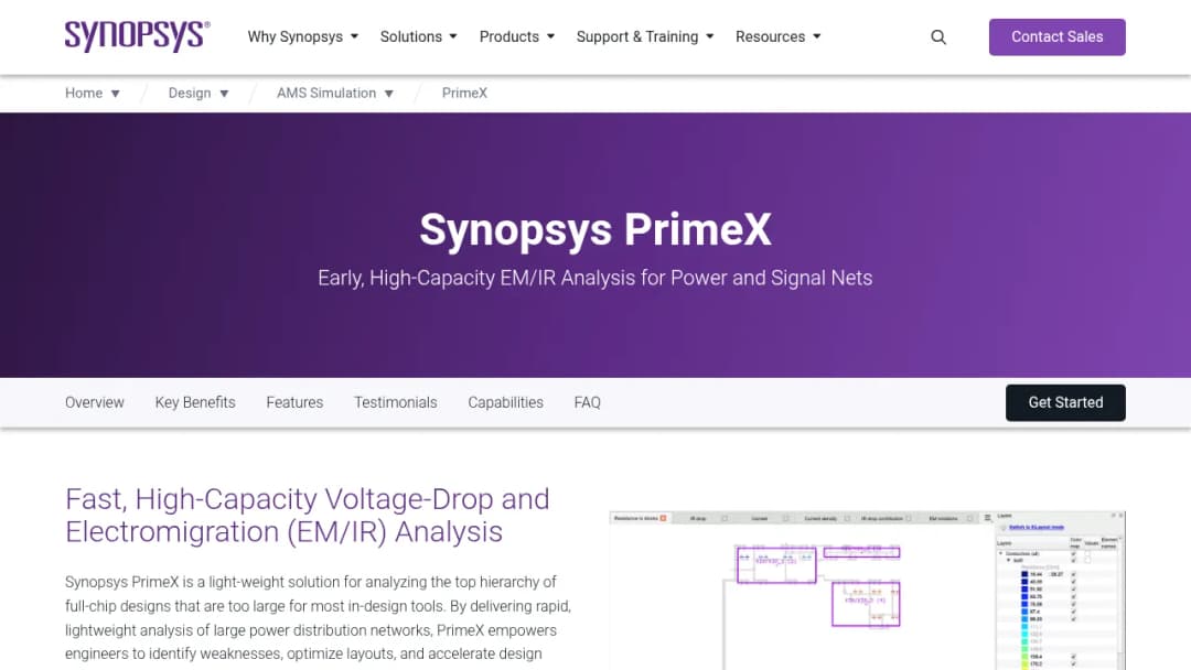 Synopsys PrimeX screenshot