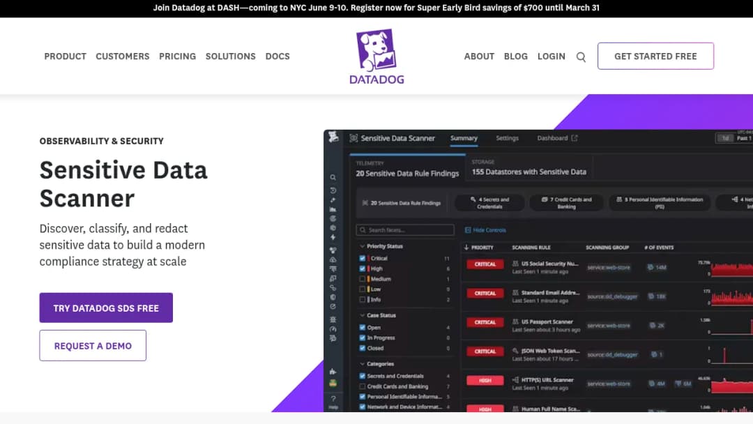 Datadog Sensitive Data Scanner screenshot