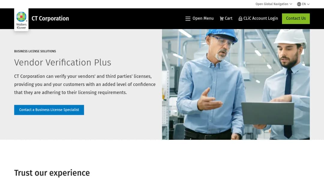 Wolters Kluwer Vendor Verification Plus screenshot