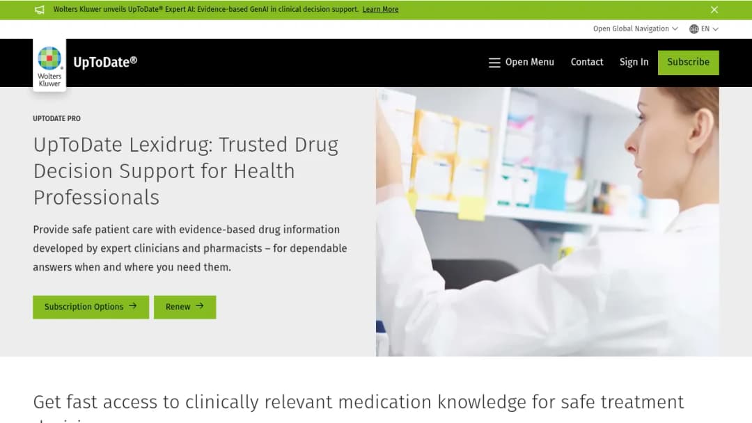 Wolters Kluwer UpToDate Pro™: UpToDate® Lexidrug™ screenshot