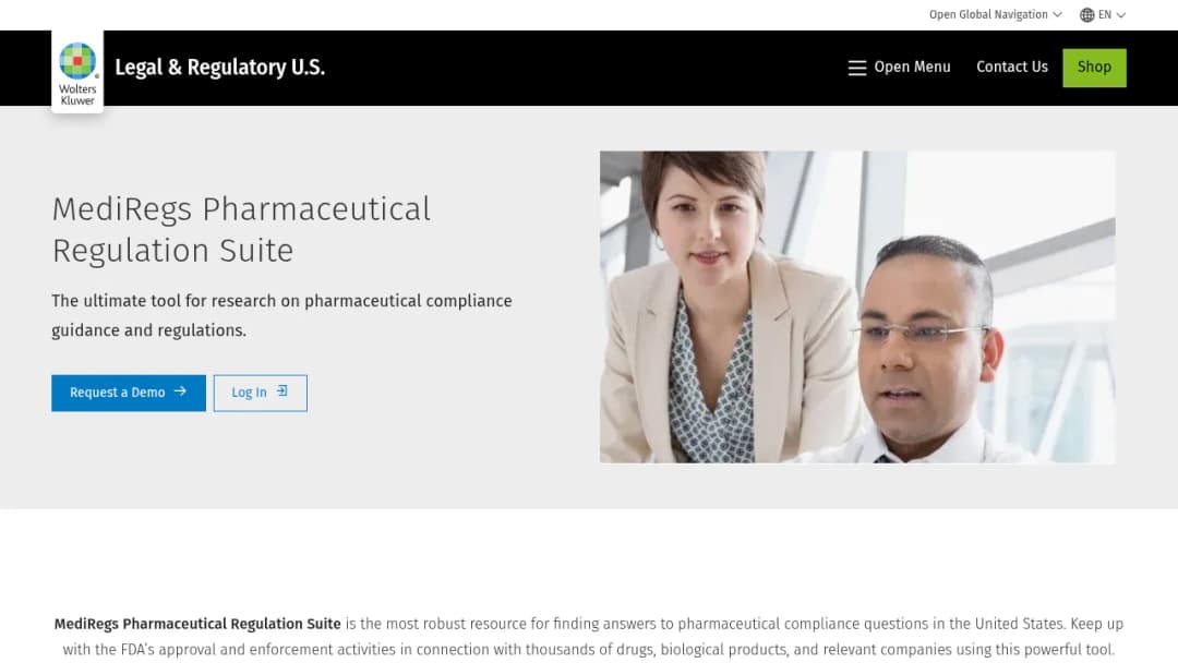 Wolters Kluwer MediRegs Pharmaceutical Regulation Suite screenshot