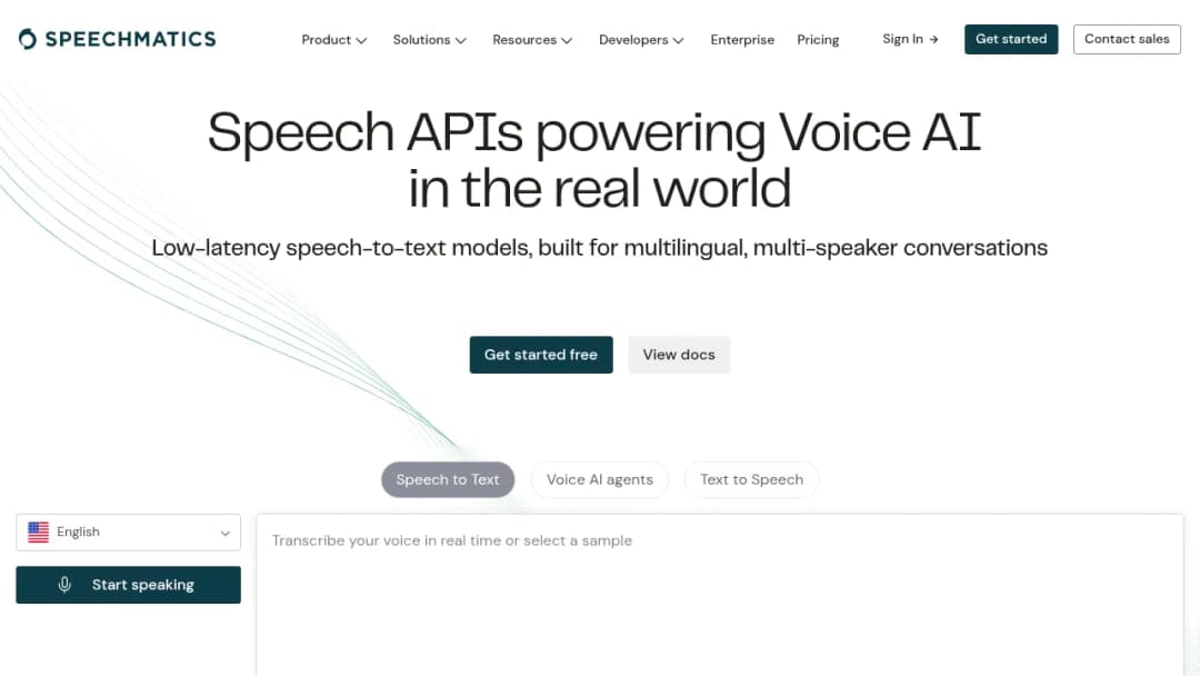 Speechmatics screenshot