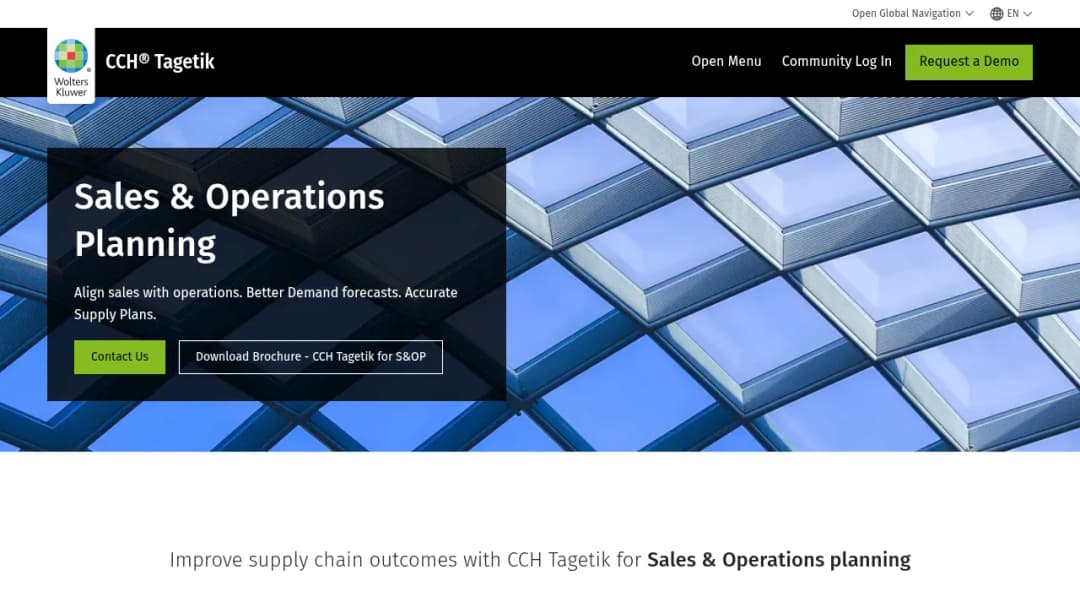 Wolters Kluwer CCH Tagetik: Sales & Operations Planning screenshot