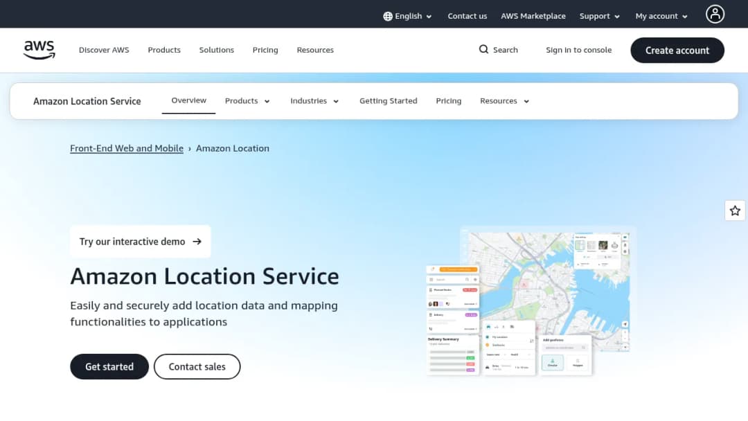 Amazon Location Service screenshot
