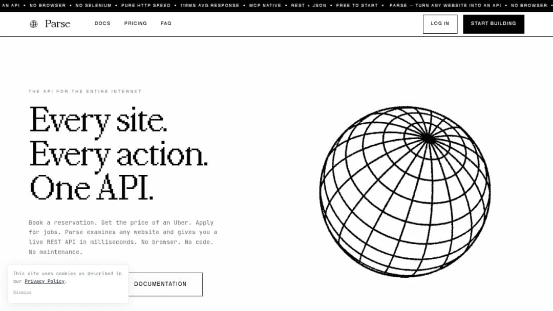 Parse screenshot