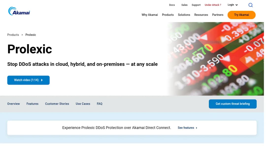 Akamai Prolexic screenshot