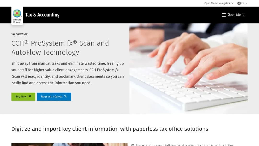 Wolters Kluwer CCH® ProSystem fx® Scan and AutoFlow Technology screenshot