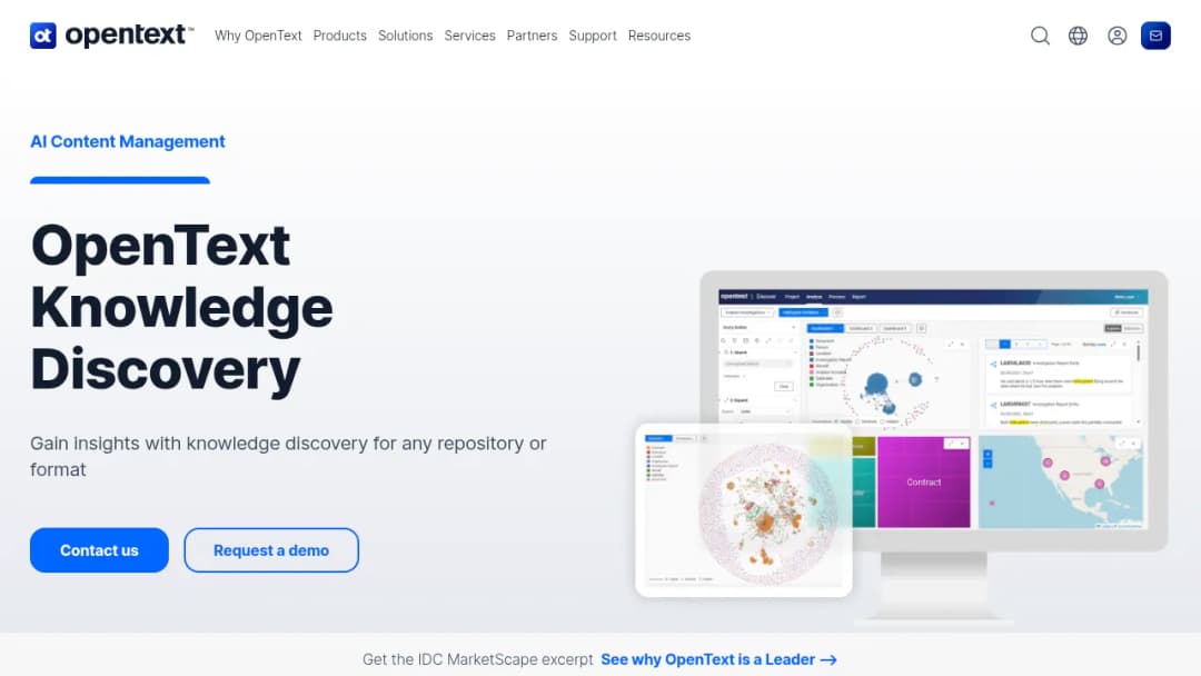 OpenText Knowledge Discovery screenshot