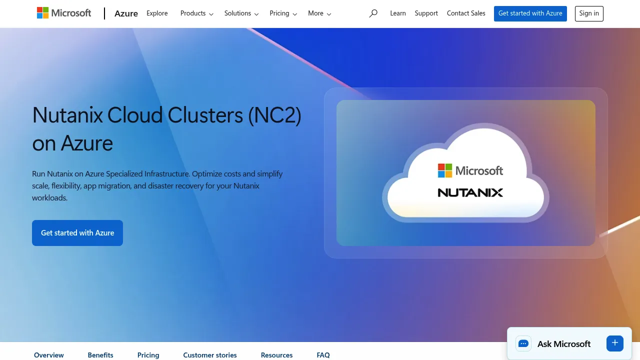 Nutanix Cloud Clusters (NC2) on Azure screenshot