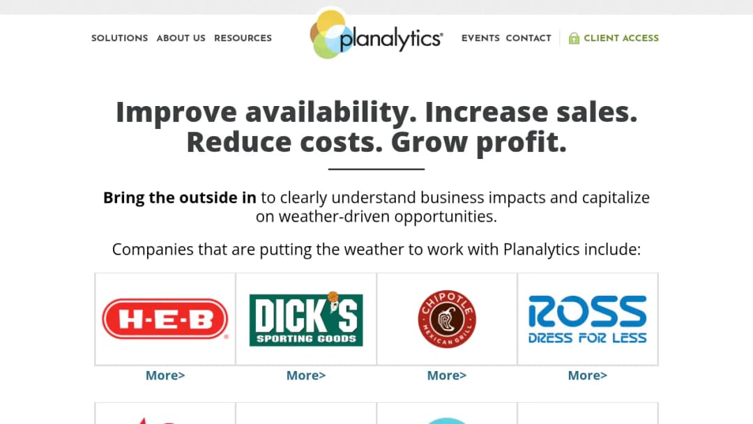Planalytics screenshot