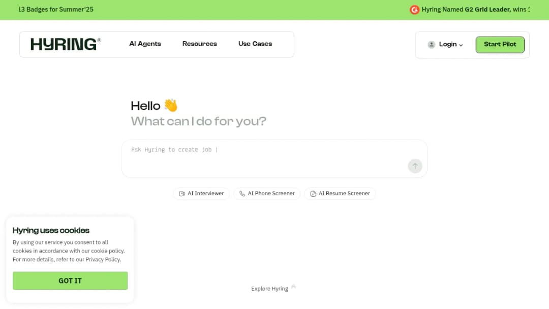 Hyring screenshot