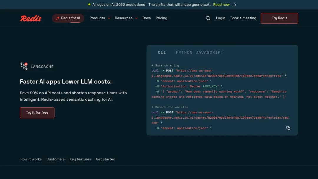 Redis LangCache screenshot